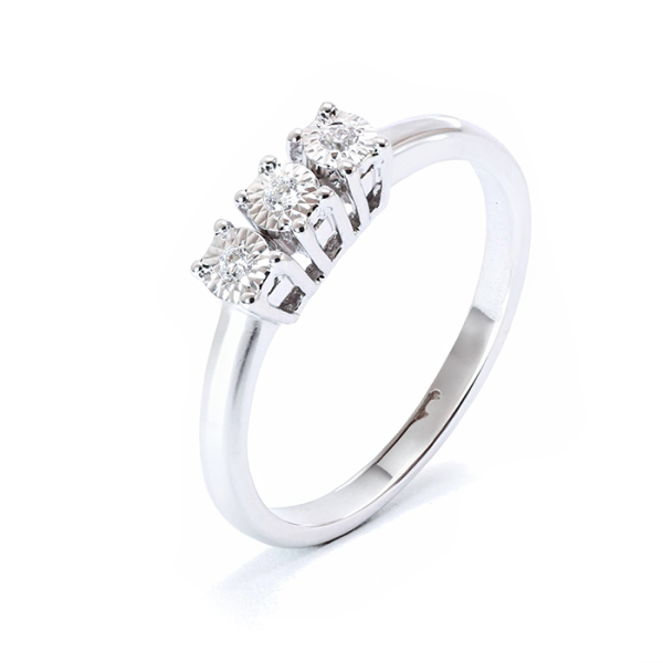 Trilogy Classic, in oro Bianco con Diamanti 9kt