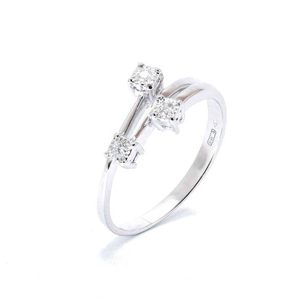 Trilogy Tre anime, in oro Bianco con Diamanti 9kt